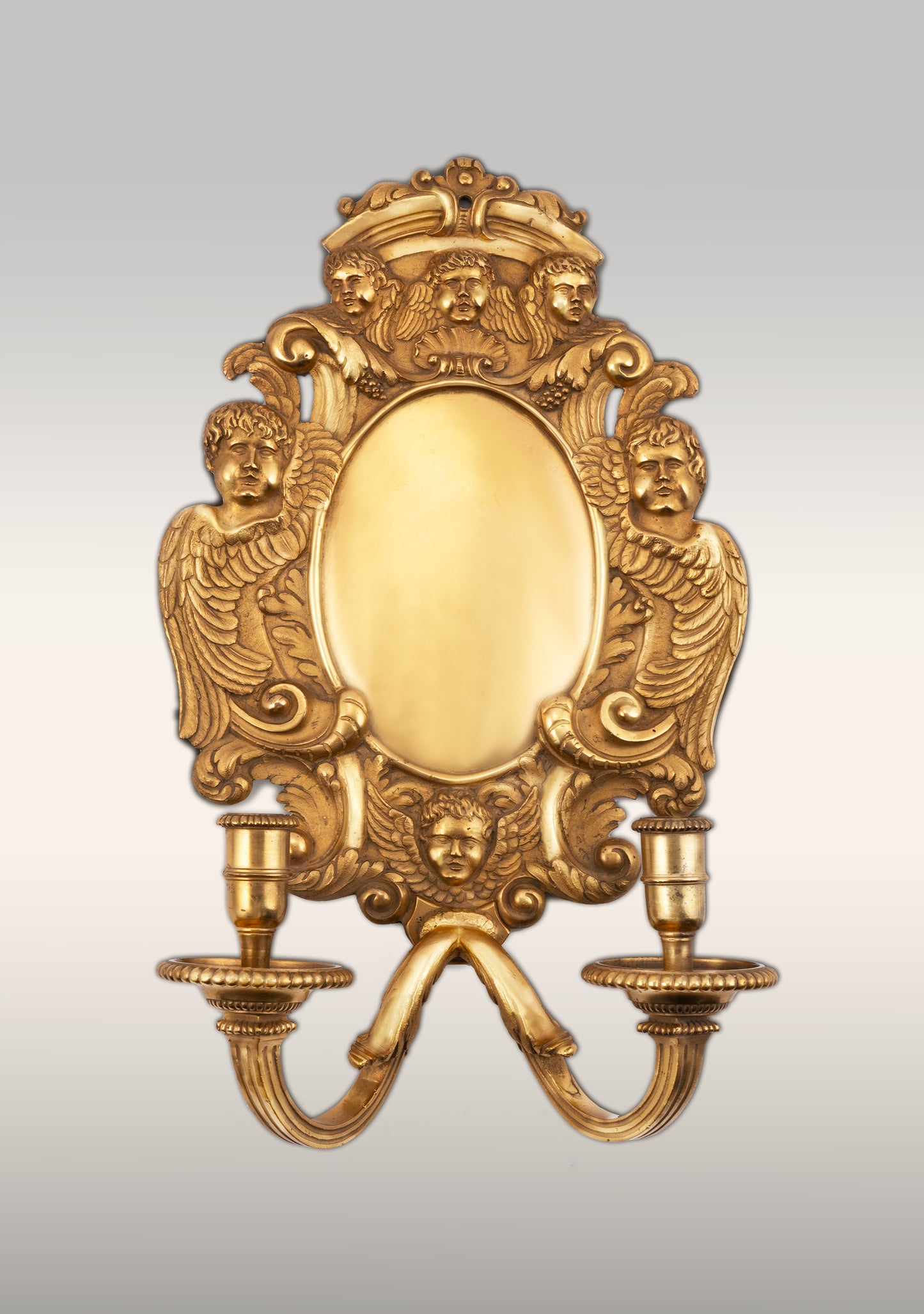 A Pair of Gilded Ormolu Wall Sconce