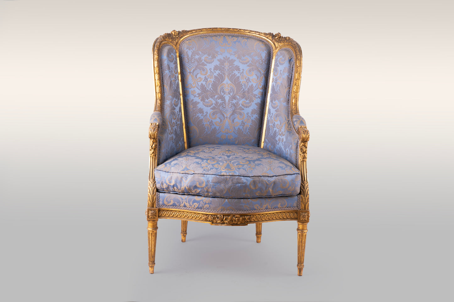 Pair of French Napolean III Giltwood Fauteuils