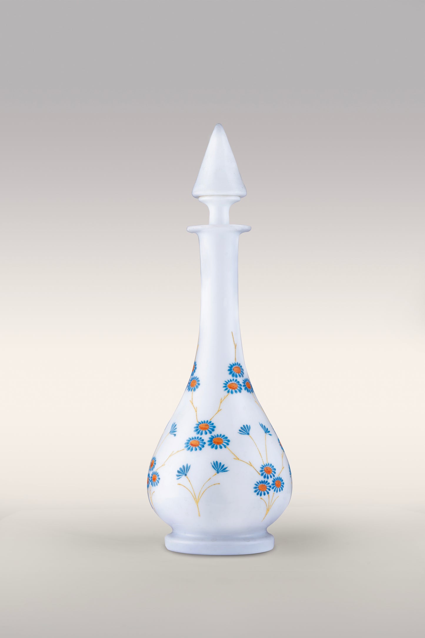 Enamel Floral Glass Decanter