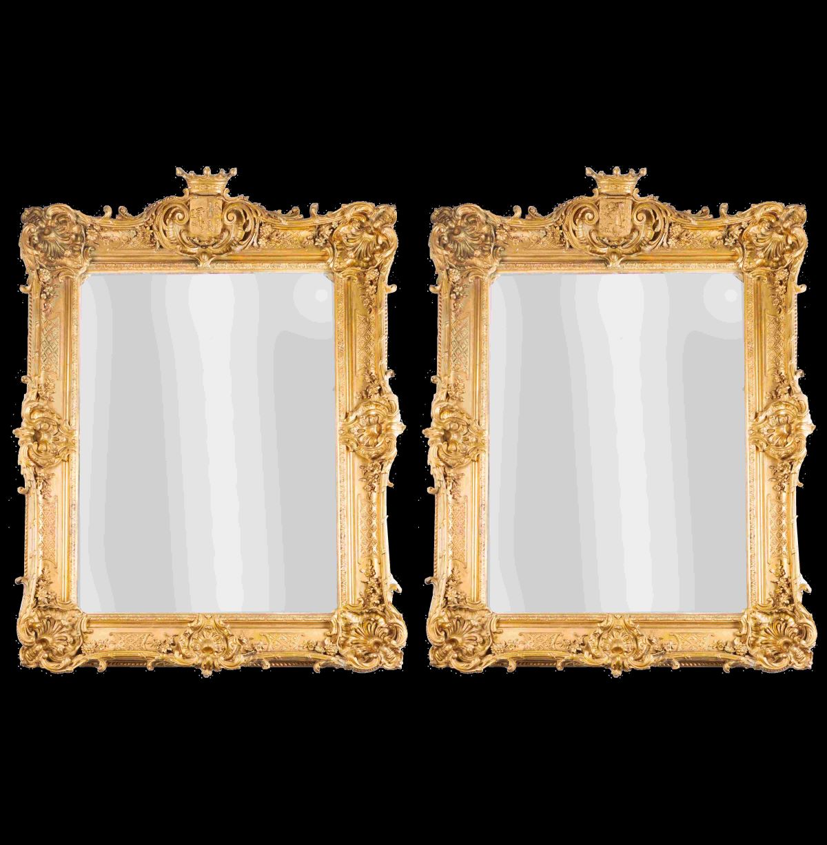 A Pair of French Regal Louis XIV comissioned for Tsar, Alexander II Mirrors