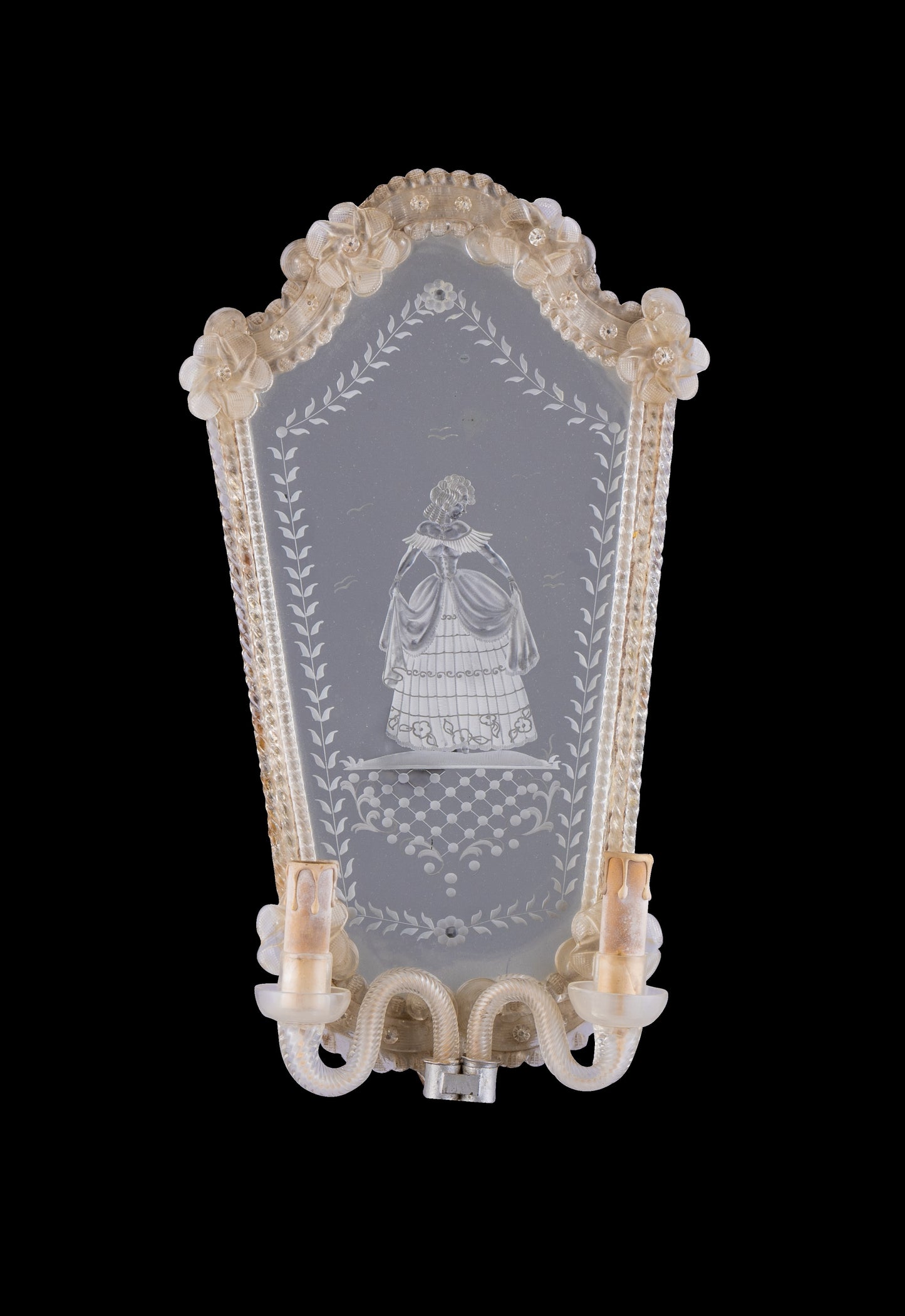 A Pair of Murano Venectian Wall Sconces