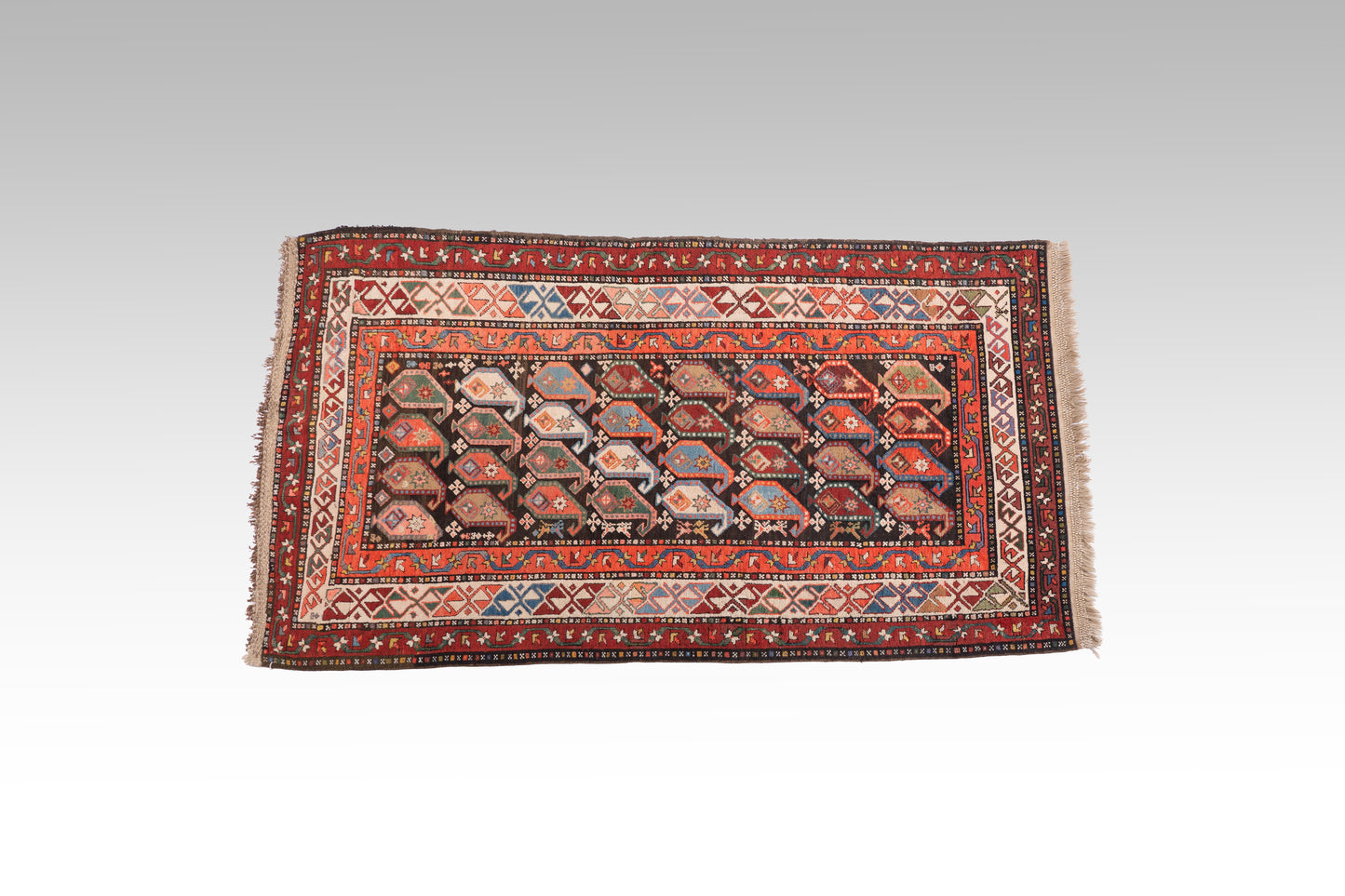 Antique Boteh Design Caucasian Shirvan Rug