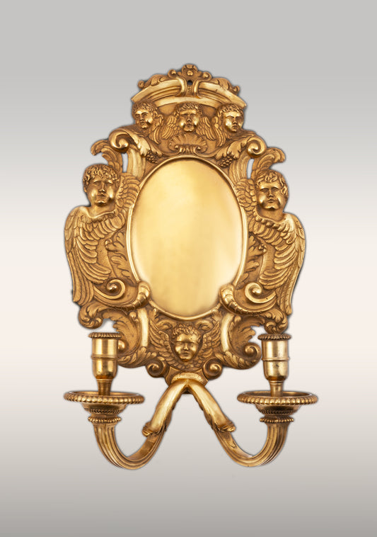 A Pair of Gilded Ormolu Wall Sconce