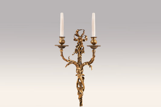 A Set of 4 Epoque Louis XVI Ormolu Bronze Wall Sconces