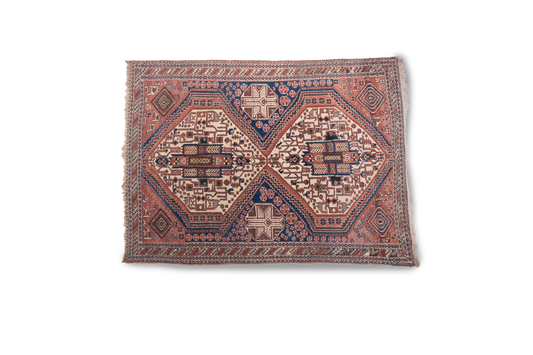 Semi Antique Afshar Persian Geomteric Tribal Rug