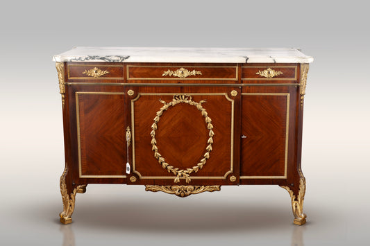 A Frederic Louis Durand Epoque Louis XVI Gilt Bronze Mounted Mahogany Commode [Stamped Twice]