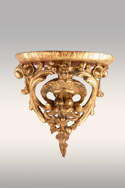 A pair of Hand-Carved Giltwood Wall Brackets