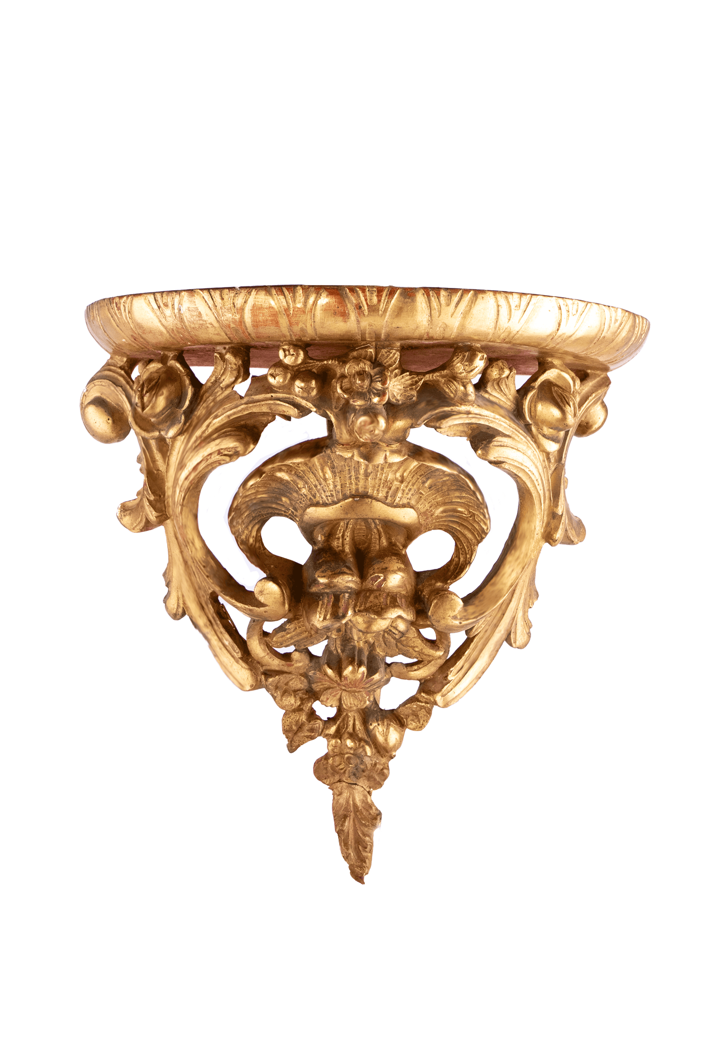 A pair of Hand-Carved Giltwood Wall Brackets
