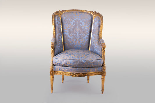 Pair of French Napolean III Giltwood Fauteuils