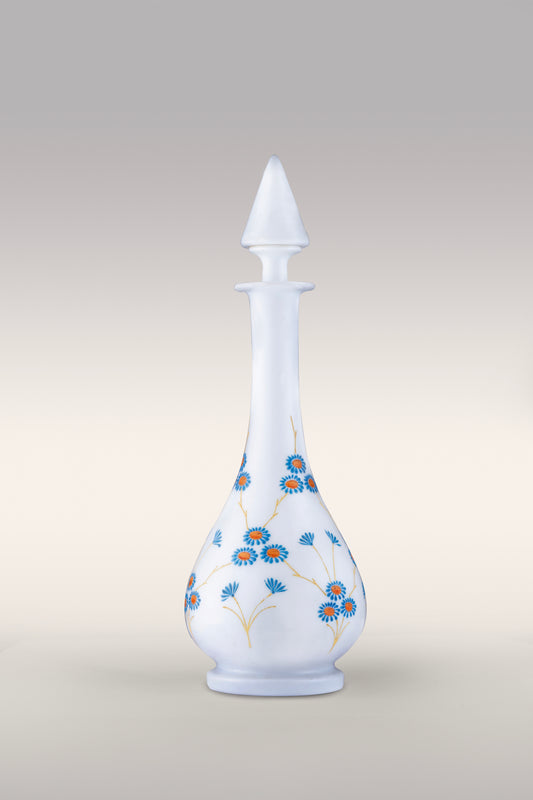 Enamel Floral Glass Decanter