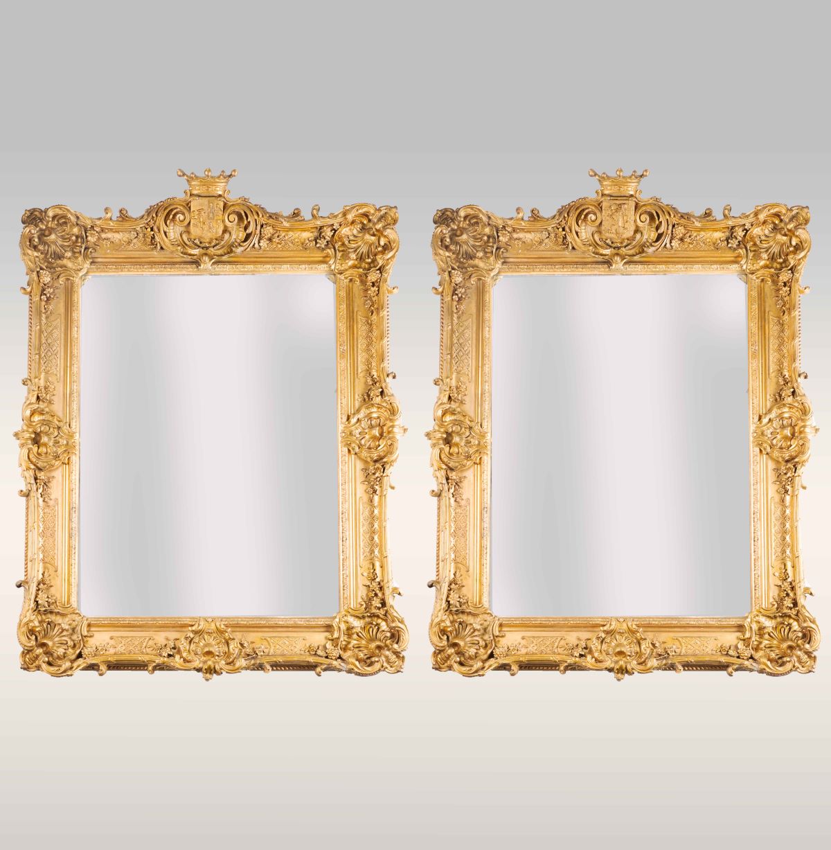 A Pair of French Regal Louis XIV comissioned for Tsar, Alexander II Mirrors