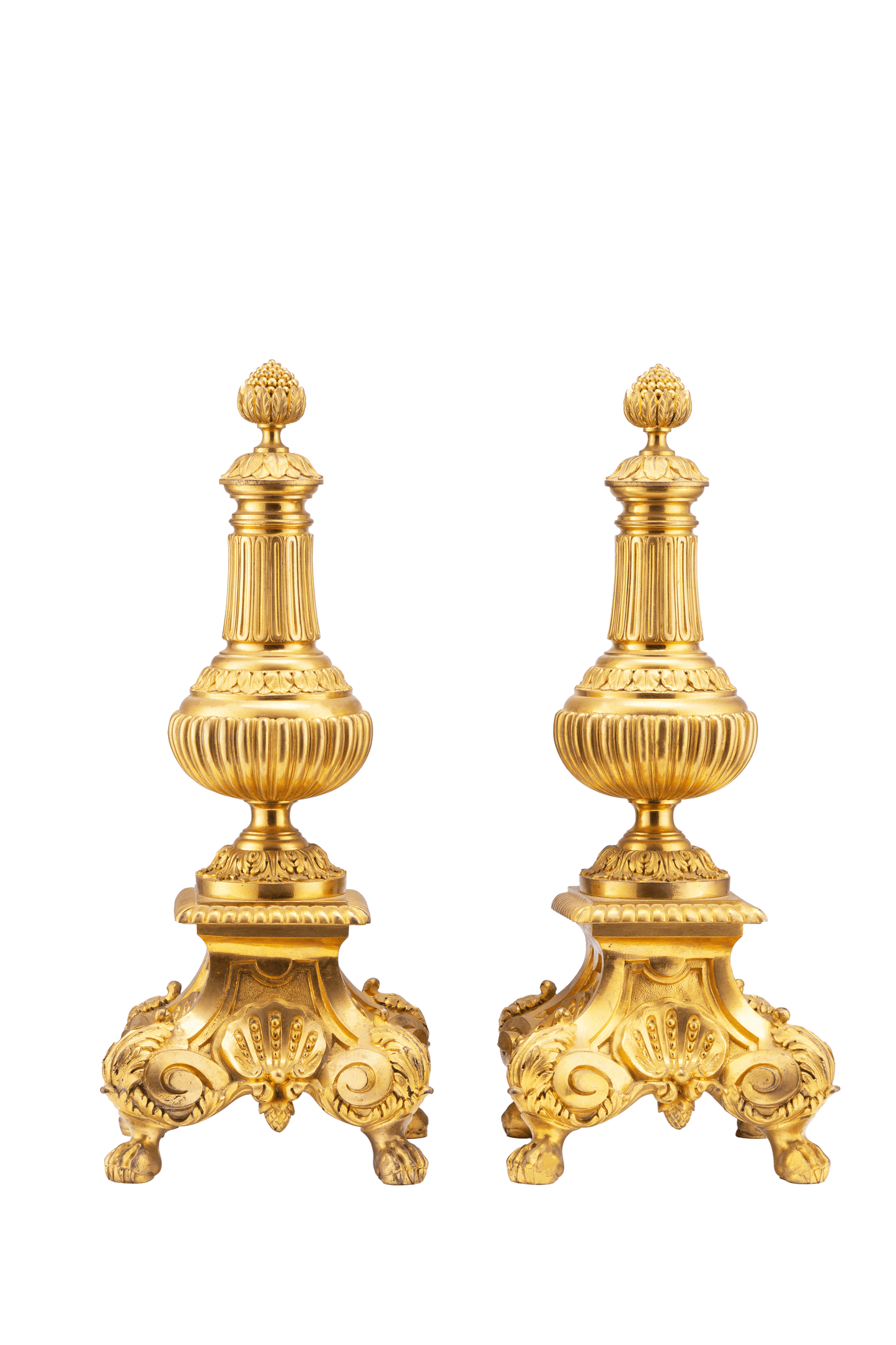 Pair of Gilt-Bronze Decorative Finials