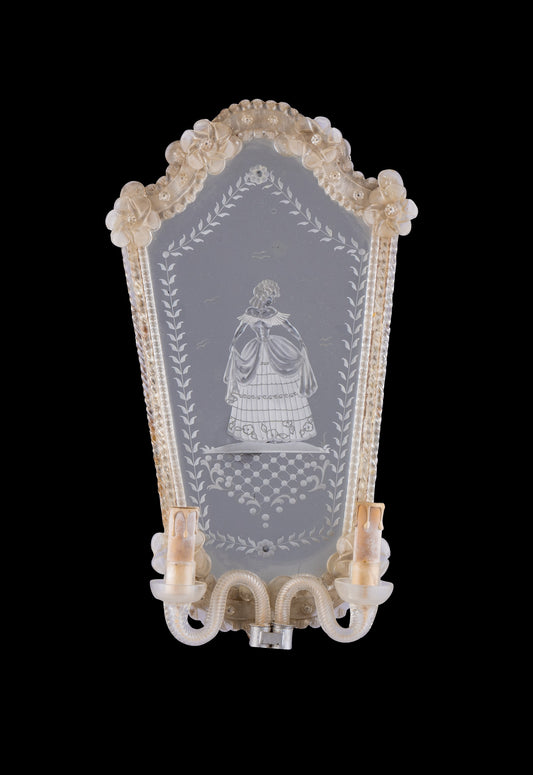 A Pair of Murano Venectian Wall Sconces